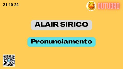 ALAIR SIRICO Pronunciamento