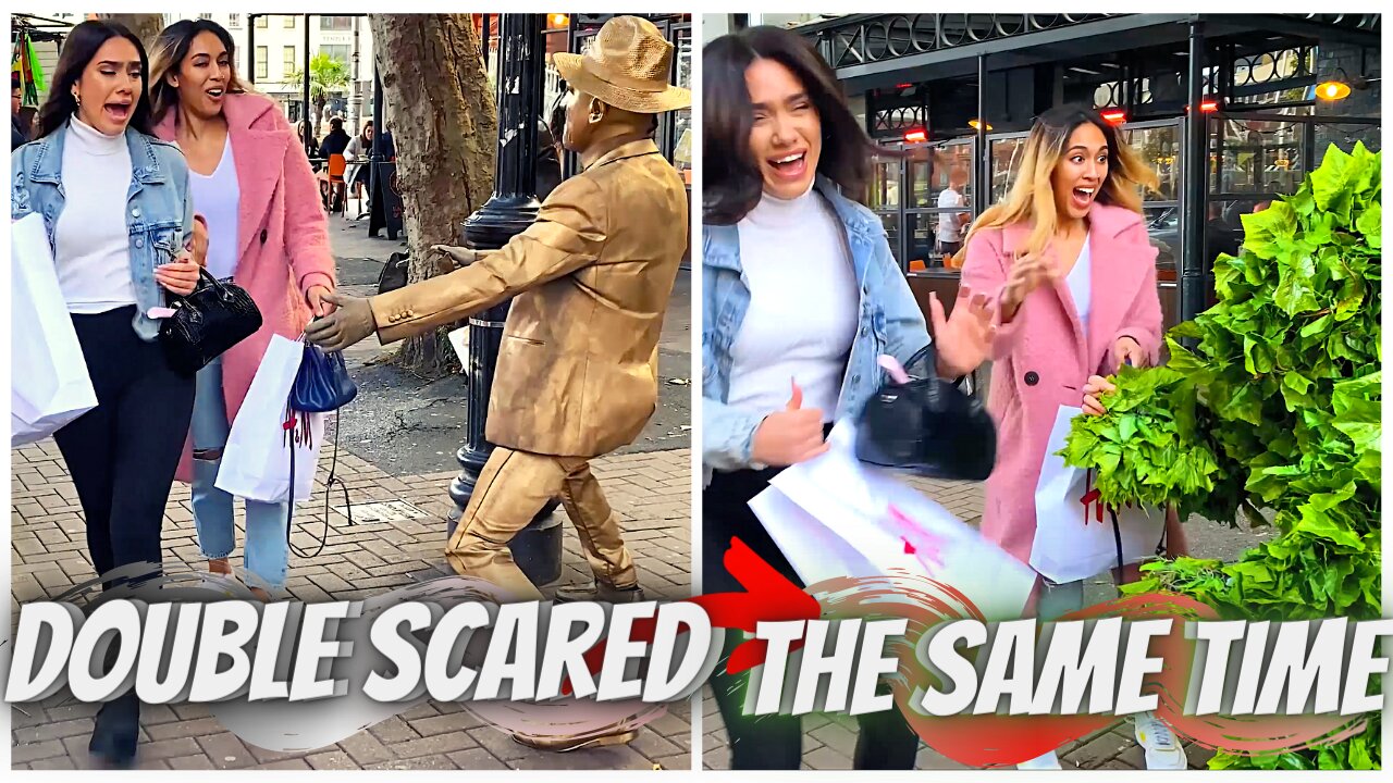 Double Scared At The Same Time 🎯 GoldenStatue/BushmanPrank