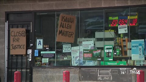 Protest after man was shot and killed at gas station