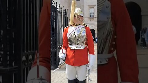 7ft guard shouts make way at tourist #horseguardsparade