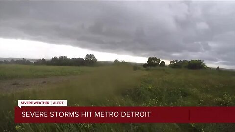 Severe storms roll through metro Detroit on Wednesday evening