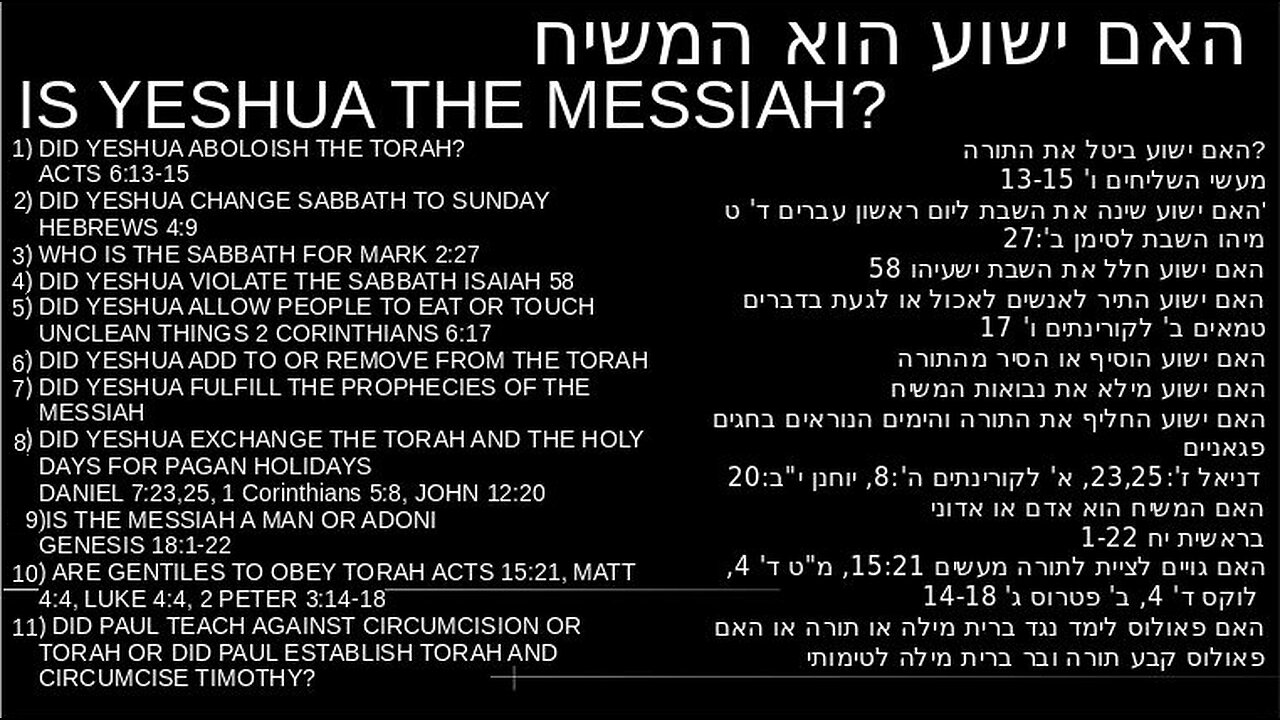 האם ישוע הוא המשיח IS YESHUA THE MESSIAH?