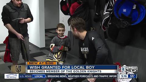 Wish granted for boy who wanted to be a hockey player