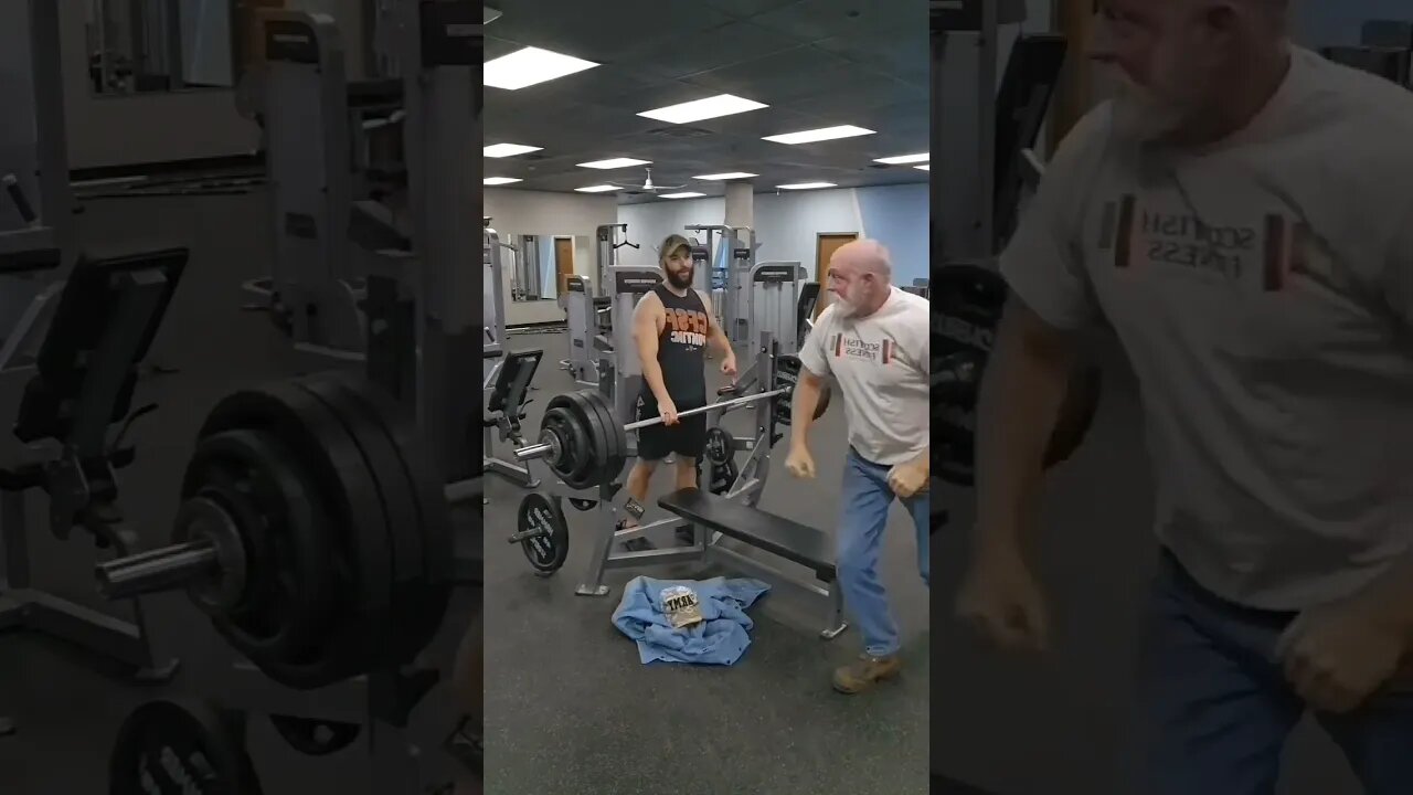 380lbs Raw Bench, Crazy old man