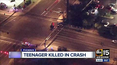 Teenage girl killed in overnight crash in Phoenix