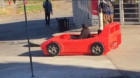 Man spotted driving bizarre "sports car"