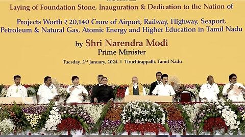 PM Modi lays foundation stone, inaugurates development works at Tiruchirappalli, Tamil Nadu