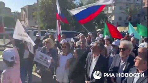 An action in support of Russia was held in Sayda, Lebanon