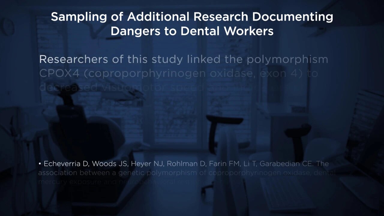 Safe Removal 09-05 Sampling of Additional Research Documenting Dangers to Dental Workers