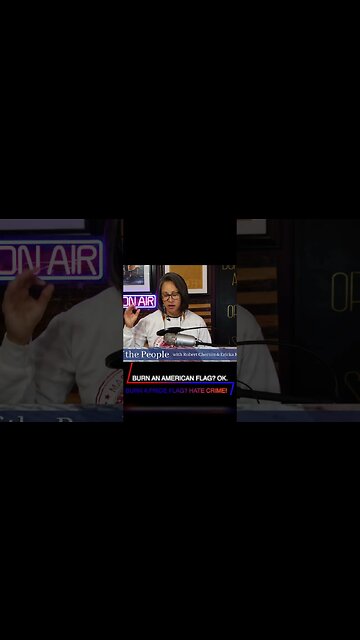 Burning American flags and pride flags.