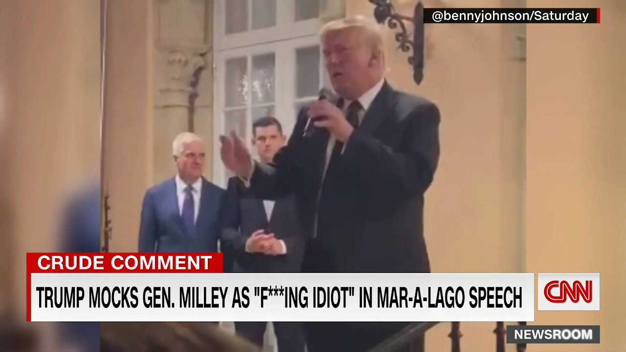 Trump mocks top general at his Florida resort.