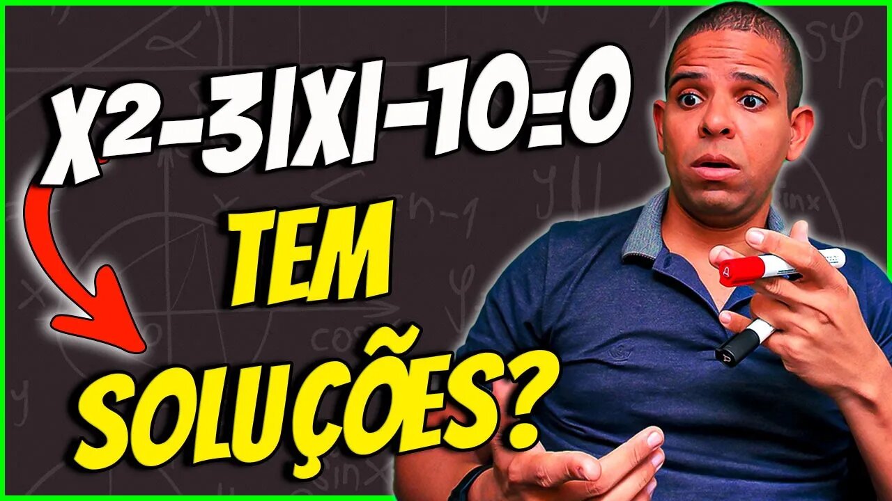 ( WOOOW) Qual as soluções de x²-3|x|-10=0 | Função modular @Professor Theago