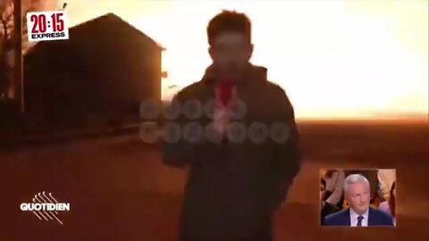 Missile strike in Druzhkovka (south of Kramatorsk) caught live on French TV.