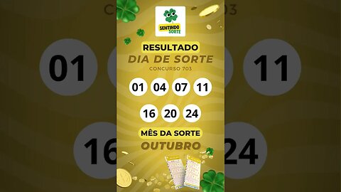 🍀 Resultado DIA DE SORTE 703 | Sentindo Sorte #shorts