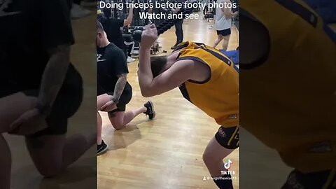 Doing triceps before footy photos Watch and see #gym #fypシ゚viral #fypシ