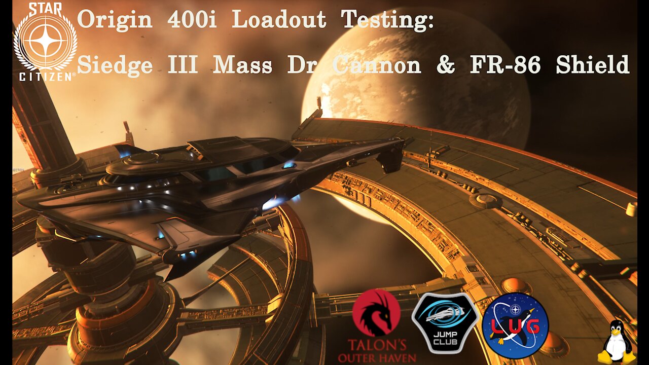 Star Citizen 3.16 PTU - Origin 400i Loadout Testing Siedge III Mass Driver Cannon and FR-86 Shields