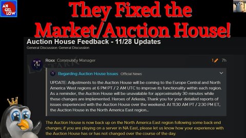 They Fixed the Market/Auction House! NAW Akkan server's good to go! Hopefully your servers are too!