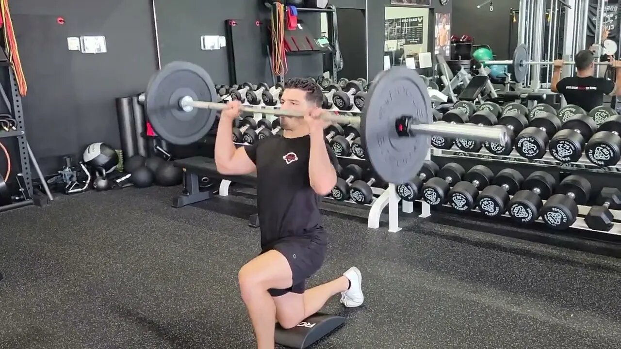 ½ Kneeling Barbell Military Press Strict Overhead Press