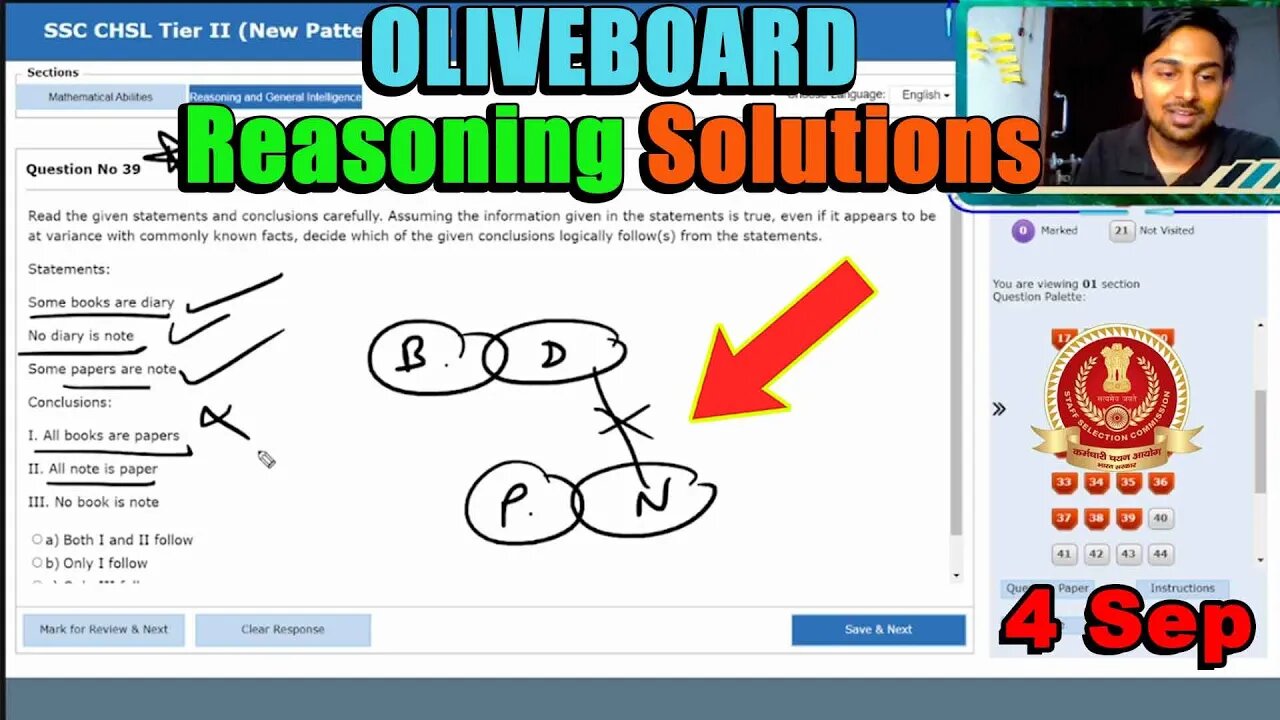 🔥 Reasoning Solutions SSC CHSL Tier 2 Oliveboard 4 Sep | MEWS Maths #ssc #oliveboard #cgl2023