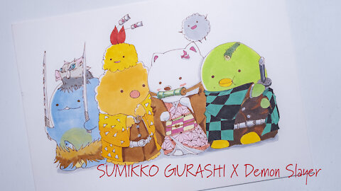 drawing Sumikko-gurashi x Demon Slayer