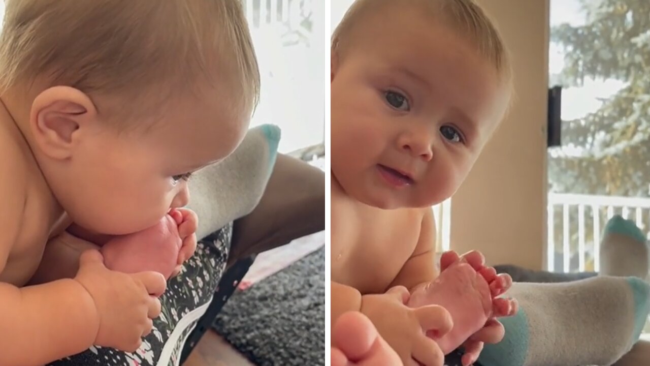 Baby Boy Confuses His Toe For A Pacifier