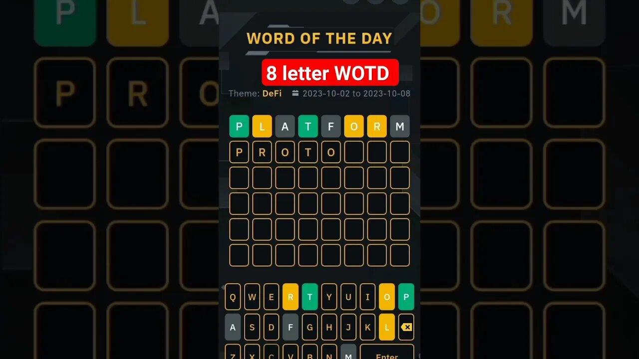 8 letter WOTD answer binance #puzzle #binancewodl #quiz