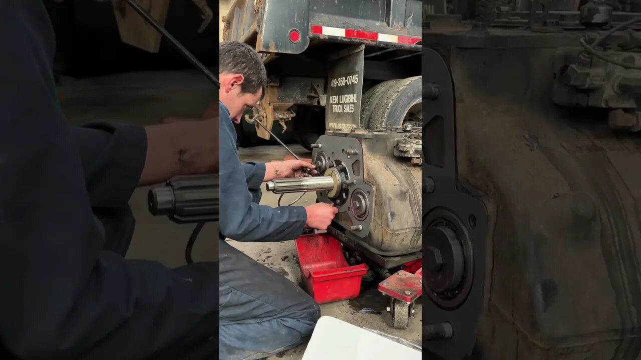 Installing transmission bell housing gasket #mechanic #transmission