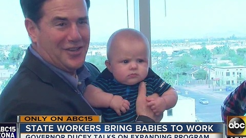 Governor Ducey working to expand program that allows state workers allowed to bring babies to work