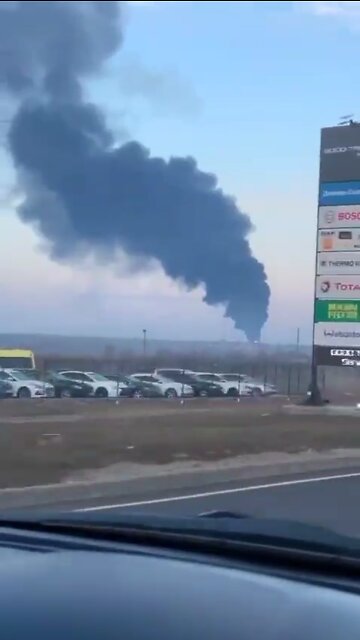 Airport on fire in Kherson Ukraine