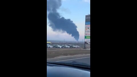 Airport on fire in Kherson Ukraine