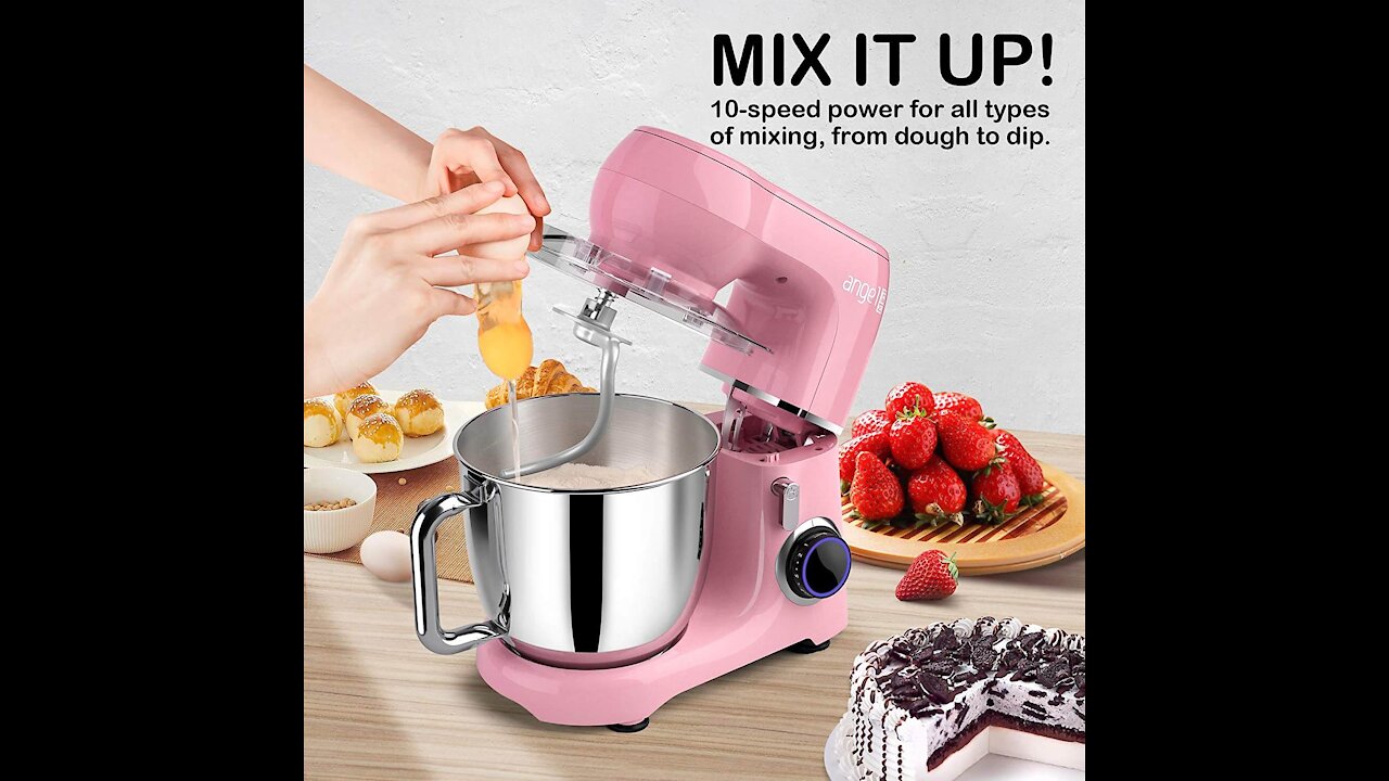 Mini angel Stand Mixer,10 Speed 5 5QT Kitchen Electric Mixer with DIY Color Stickers