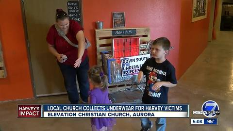 Aurora church collects underwear for Hurricane Harvey victims