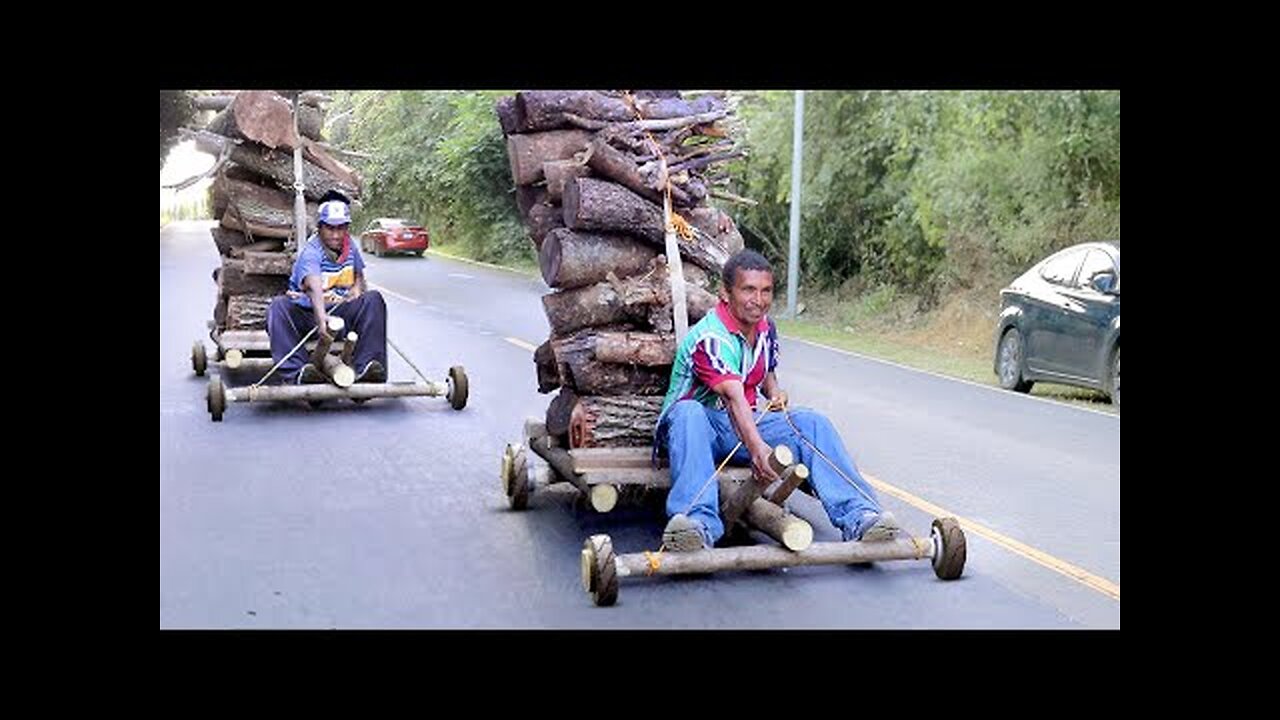 Riding Handmade Wooden Carts in South America