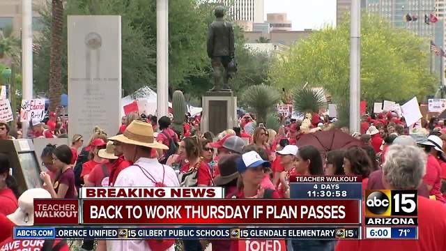 Arizona Teacher Walkout: Red for Ed leaders say they'll return to class Thursday if budget passes