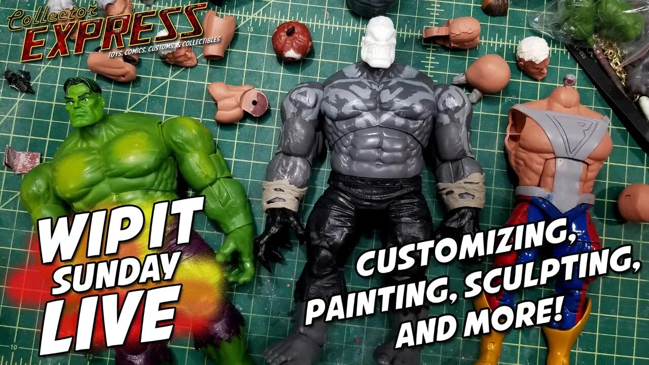 Customizing Action Figures - WIP IT Sunday Live - Episode #23 - Pitt, Smart Hulk, and Prime