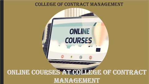 Online courses at college of contract management