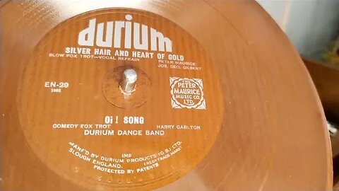 EN-29 Silver Hair and Heart Of Gold / Oi ! Song ~ Durium Dance Band 78rpm Flexible Cardboard Record