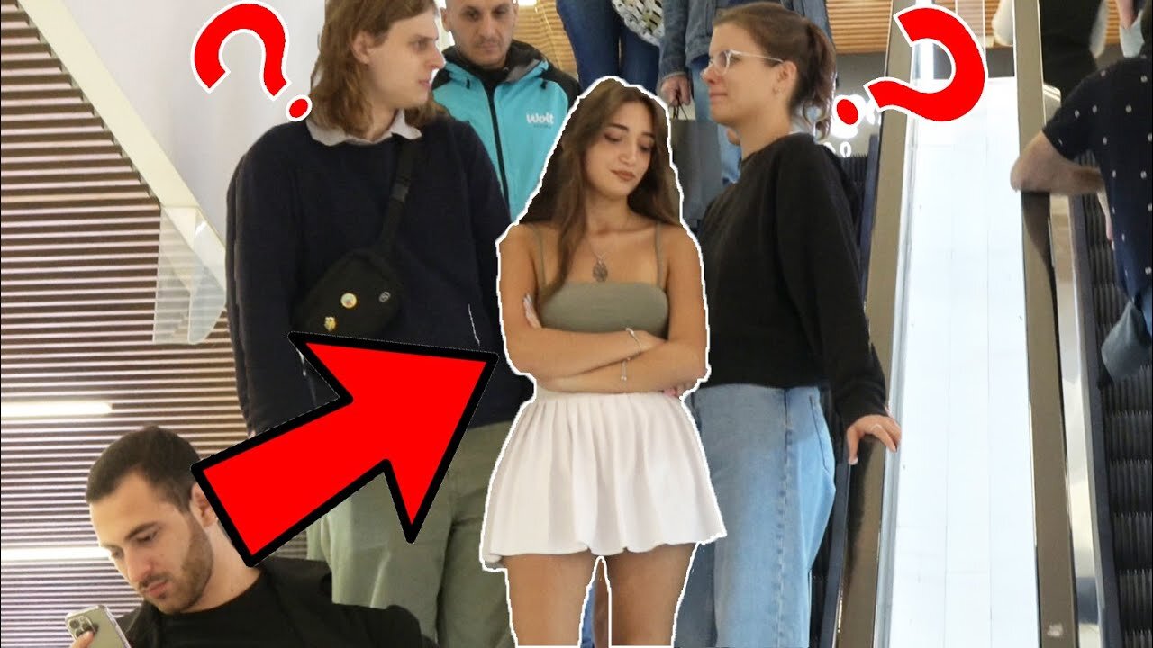 A Very Naughty Girl On The Escalator Prank 😯 - Touching Hands On Escalator