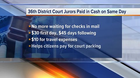 36th District Court in Detroit begins same-day cash payment for jurors