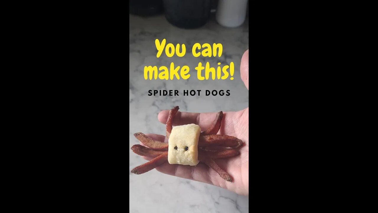 How to Make a Halloween Spider from Hot Dogs and Puff Pastry Dough #Shorts