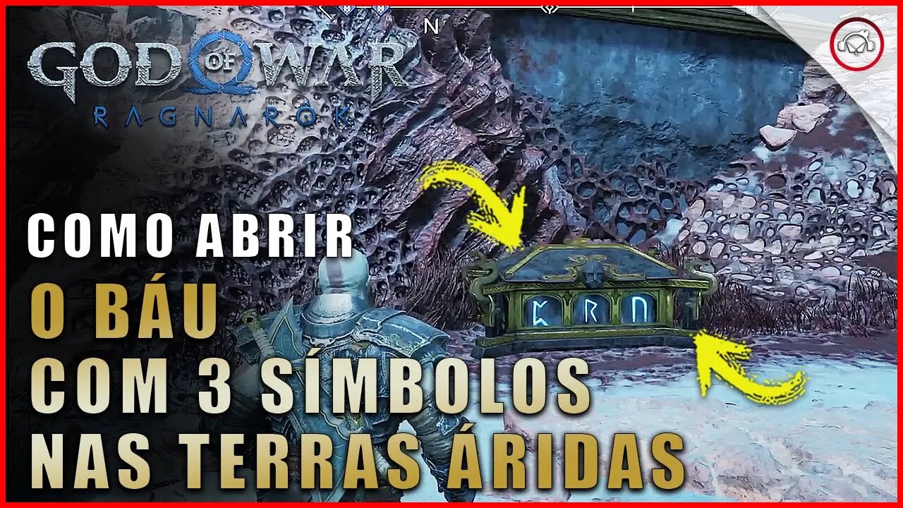 God of war Ragnarok, Como abrir o baú com 3 símbolos nas Terras Áridas Super dica