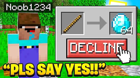 I Said NO To Noob1234 For 24 Hours - Minecraft