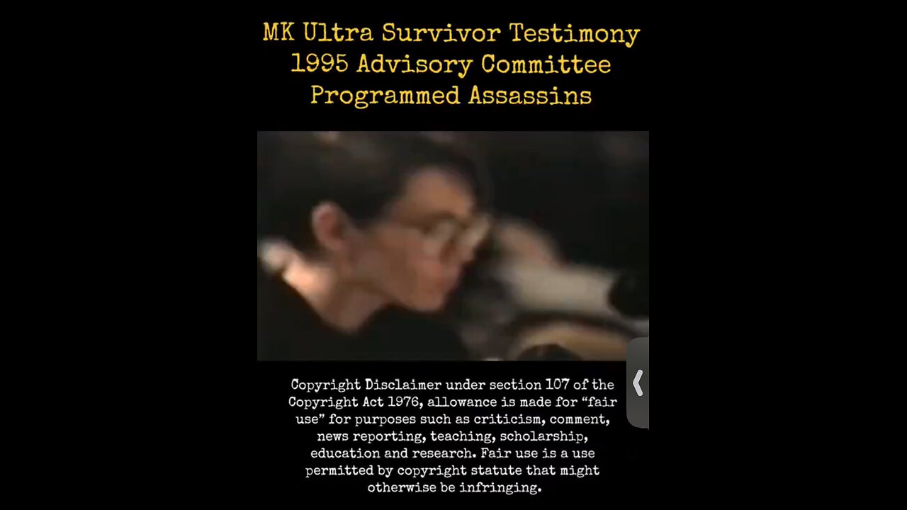 MK Ultra Mind Control Survivor Testimony 1995: Programmed Assassin