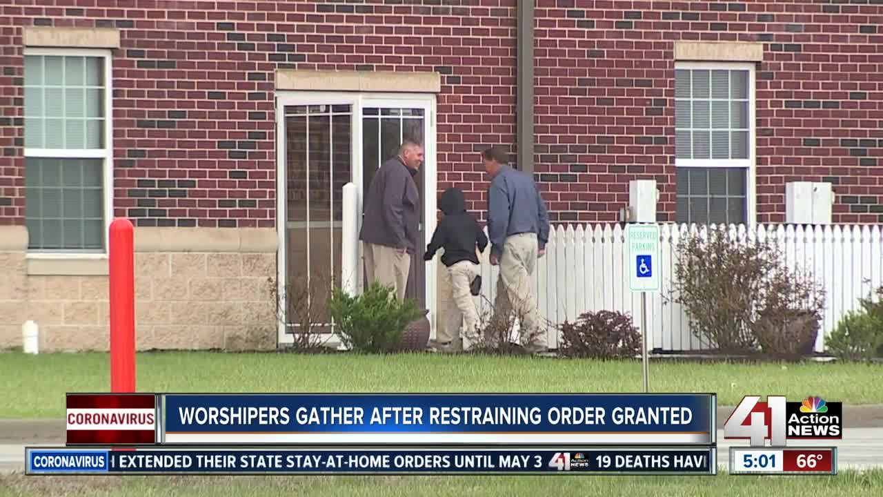 Worshippers gather after restraining order granted