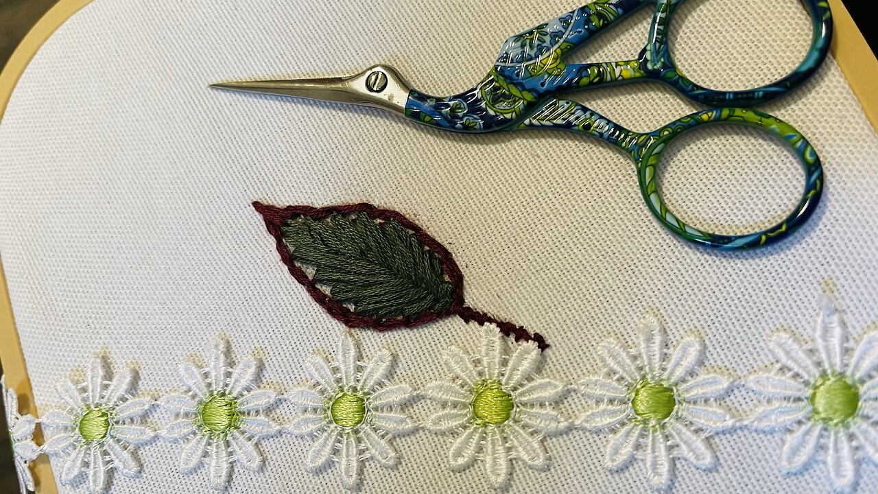 "Hand Embroidered Leaf Design " Step-by-Step Embroidery Tutorial"