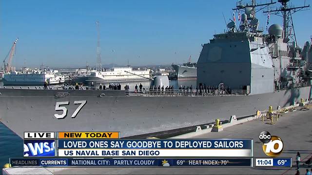 Loved ones say goodbye to sailors