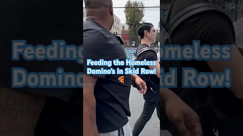 Crip Max Feeds the Homeless in Skid Row Quality #Pizza @dominos # #adam22 #cripmac