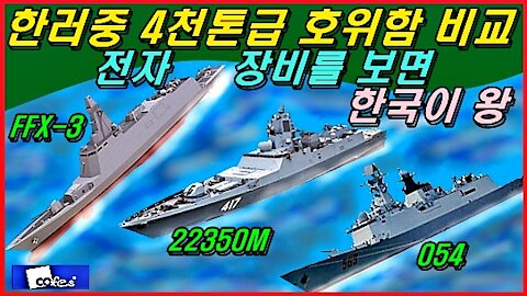 한러중 4천톤급 호위함 비교, 전자장비를 보면 한국이 왕