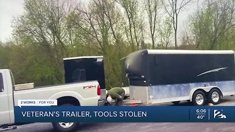 Veteran's work trailer stolen days after he moves to Tulsa