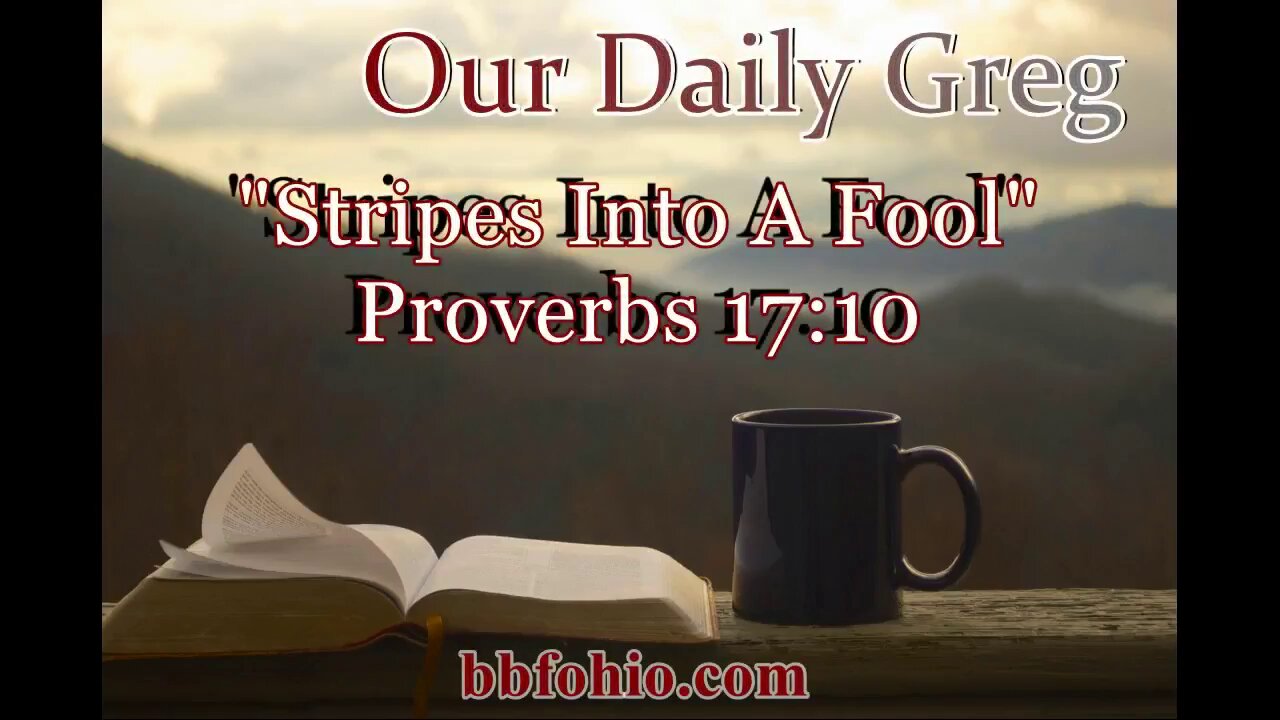 458 Stripes Into A Fool (Proverbs 17:10) Our Daily Greg